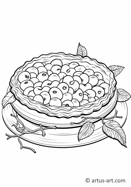 Página para colorear de tarta de ciruela